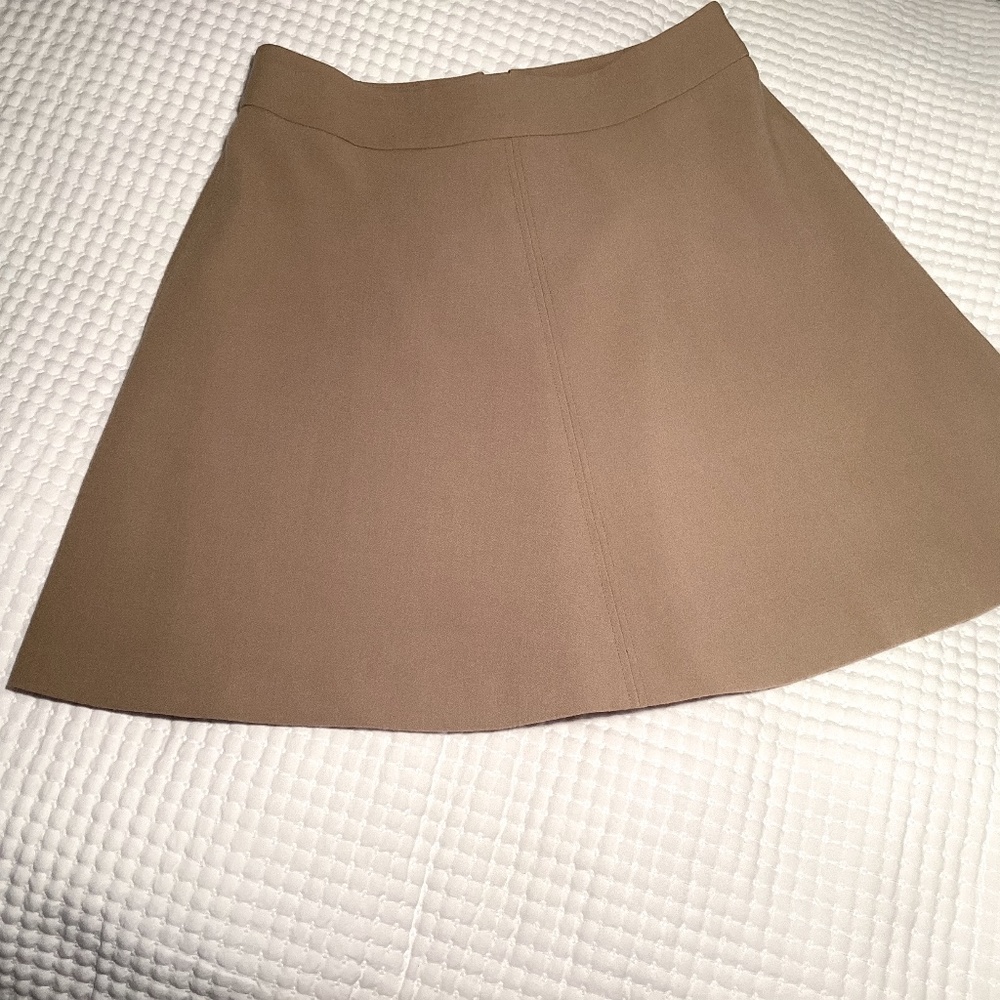 LOFT A-Line Skirt in Camel Brown